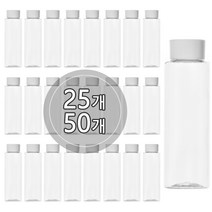 [25개묶음판매] 이중스킨캡 100ml 200ml 화장품 공병용기, 200ml 투명용기, 검정캡, 25개