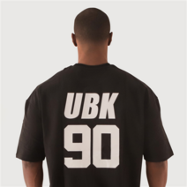 [너바나] UBK90 백넘버 세미 오버핏 반팔 티셔츠 블랙 UB013
