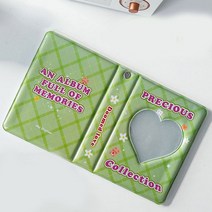 귀여운 곰 사진 앨범 3 인치 러브 하트 할로우 Kpop 카드 바인더 포토카드 ID 홀더 40 포켓 명함 책, B7
