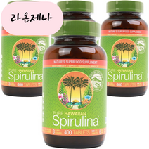 뉴트렉스하와이 Nutrex Hawaii 퓨어 하와이안 스피룰리나 퍼시피카 500mg 타블렛 비건 글루텐 프리, 4개, 4개