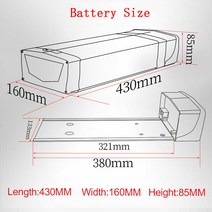 전기자전거 킥보드 배터리 bicycle battery 36V 48V 52V Ebike 배터리 케이스 상자 117Pcs 18650 후면 랙