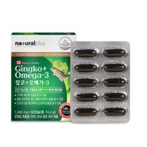 징코민 + 오메가1240mg 60캡슐 혈액순환개선제 혈액순환제 정맥순환제 정맥순환개선제 캐나다 플러스 치매 예방 뇌영양제 징코메디 영양제 약, 1개