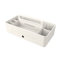 심플한 디자인 이동식 손잡이형 만능 서랍형 수납함, 화이트