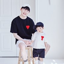 국내생산 몽피마피 B하트 반팔 아빠와아기 22B01MK/ 패밀리룩 가족사진의상