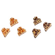 PKFARM 3개 레오파드 호피무늬 패턴 앞머리 헤어핀 집게핀 머리핀