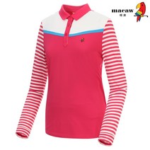 (여성)소매 스트라이프 카라 티셔츠_MIW3TS02