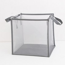 접이식 스탠드 메쉬 사각 세탁바구니 싱글, 그레이, 1개