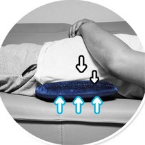 잘때 허리 메모리폼 쿠션 디스크 요추 받침 침대 등허리 통증 등받이, 네이비