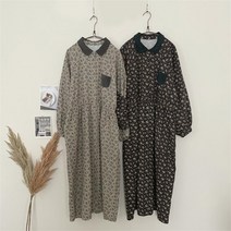 브이와이 여성 콘트라스트 플라워패턴 할매니얼 롱원피스