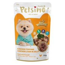 D17 반려동물 습식사료 치킨과 닭간 파우치 70g, 3개