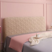 침대헤드보드 유럽 ​​두꺼운 부드러운 플러시 퀼트 커버 솔리드 컬러 핑크 올 인클루시브 벨벳 커버 180x70cm, 폭140×높이70cm, 카키색 옷감