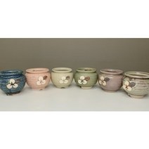 물레제작 국내공방 귀여운 수제 다육 콩분 소품 세트 가벼운 빈티지 선인장 미니 화분 세트, C.동글콩분 5PC세트