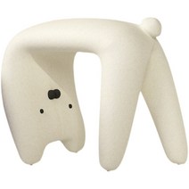 인테리어스툴 고양이 의자 화장대 거실 보조 의자 촬영, 크리미 화이트 (탈부착/세탁 가능)