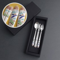 ㈜인스푼 꼬마사슴 빨강 어린이은수저 3종 99% 24돈 스푼포크젓가락 첫돌선물