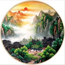 더라이트 3D 보석십자수 풍경화 원형비즈 DIY키트 (5만원이상 구입시 사은품) 20071716 구슬/비즈 DIY 키트, 70*70cm(주문제작)