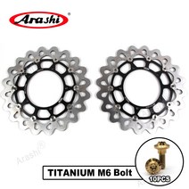 Arashi 오토바이 CNC 완전 부동 플로팅 브레이크 디스크 로터 에 YAMAHA YZF R1 YZF-R1 2015 2016 2017 2018 2019 2020 2021, 검정색+금색나사