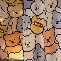 낮은벙커침대 2층침대 어린이침대 대학생을 위한 모기장 침실 커튼 반암막 상부 및 하부 침대 여성 남성, 29 Colorful bear