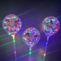 LED 보보 풍선 스틱 발렌타인 데이 화이트 투명 불빛 콘서트 버블 놀이공원 파티풍선, 크리스마스_소형