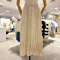 tto 잔꽃패턴 쉬폰플리츠 스커트(T22WSK02AX)