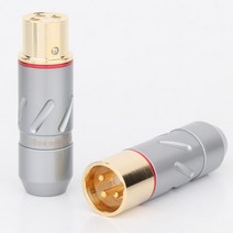 Monosaudio-99.998% 순수 구리 24K 5U 금 도금 XLR 커넥터 플러그 오디오 케이블 밸런스 3 핀 Hifi 마이크, one male one female