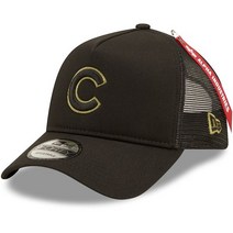 [미국정품] 710134 스냅백 캡모자 MLB [시카고 컵스] 뉴에라 x Alpha Industries A-Frame 9FORTY Trucker Snapback Hat - Blac