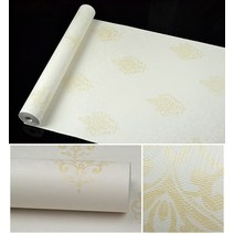 거실 셀프인테리어 방수단열벽지 아트월 침실 인테리어 실내 스티커 신혼집 원룸 수입, 벽지 한 장, 다마스쿠스 담황 45cm 폭x9m8길이, 흑화구 45cm 폭x9m8길이