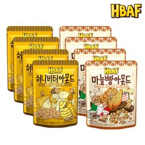 [본사직영] 바프 40g아몬드 8봉 세트(허니버터 4봉+마늘빵 4봉), 단품