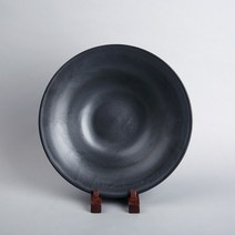 블랙 파스타 소_25cm 접시 볼 수제도자기 국내생산
