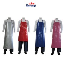 [도롱이] AJ7008 우레탄 앞치마 중 폭 90cm 길이 115cm 양면 방수 재래시장 급식 육가공업체, 곤색 중(90×115)