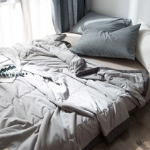 여름이불 여름 홑이불 여름침구 모달 와플이불 여름이불 워시 코튼 솔리드 컬러 에어컨, 200x230cm 1500g, 밝은 회색