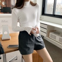 시크블랙 루타스 뒷밴딩 모직 숏 팬츠