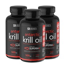 스포츠리서치 크릴 오일 500mg 아스타잔틴 오메가3 소프트젤, 120개입, 3개