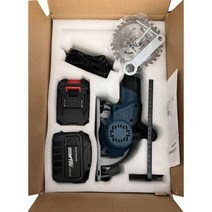 18V 125 mm 5 인치 무선 전기 원형 톱 나무 돌 조정 가능한 원형 커터 톱 나무 돌 세라믹 타일에 적용, CHINA, with 2 6Ah battery, EU