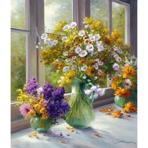 창가의 들꽃 (캔버스) 보석십자수 40x50, 어스래빗쿠팡 본상품선택