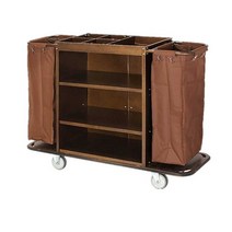 호텔 청소 카트 구르마 양면 린넨카 청소차 도구함, 양면  4인치휠