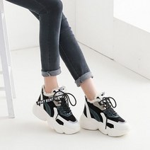 헨리메인 루나 배색 키높이 기모 어글리 운동화 5cm 66981
