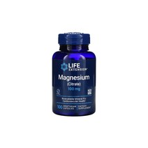 라이프 익스텐션 마그네슘(구연산염) 100mg 100식물성캡슐 시트레이트 스테아르산 실리카