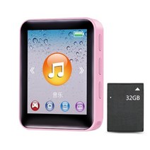 1.8 "미니 MP3 플레이어 디지털 음악 미디어 풀 스크린 스피커 스테레오 HiFi 4/8/16/32GB, 04 Pink_05 32G