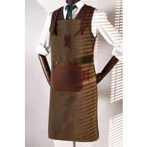 보육교사 앞치마 레이스 빈티지 가죽 캔버스 주머니 있음 패션 미용사 바리스타 이발사 작업 유니폼 바지 커스텀 로고, [01] 1