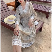 레이스 러블리룩 캐주얼 데일리 봄 코디 원피스 쉬폰레이스