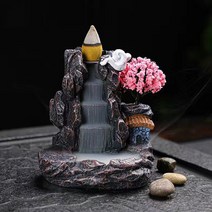 사계절 봄 인센스 콘 인테리어 감성 인센스 홀더 세트, 로즈향(사랑스러운향), 9x5.5x7.5cm E세트