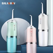 구강세정기 물치실 치간세정기 전기 irrigator 휴대 워터 제트 방수 미백 치아 클리너 기계 14 노즐 워터 제트, 핑크 4 노즐