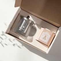라파티 임신축하선물 초기 임산부 선물 찻잎 틴케이스 + 티팟 + 쇼핑백, 밀키엔드