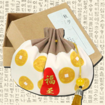 색동복조리 고급복주머니 추석 새해 신년 선물포장 답례품 한국 전통기념품, 고급복주머니 노랑