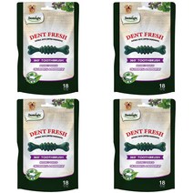 덴탈라이트 덴탈 프레쉬 360도 칫솔 강아지 덴탈껌 150g, 입냄새제거, 4개