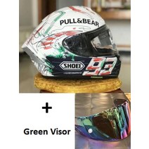 쇼웨이 헬멧 쇼에이 바이크 홍진 클래식 오토바이 X-Spirit III X14 헬멧 마르케즈 93 그래피티 모토 크, 04 add green visor