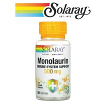 솔라레이 모노라우린 모노로린 Monolaurin 라우르산 코코넛 오일 추출 이뮨 500mg 60 베지캡슐