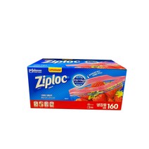 ZIPLOC 지퍼락 더블 지퍼팩 대형 냉장보관 대용량 160매, 1박스
