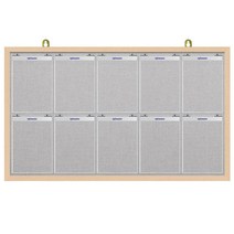 제이에스칠판 아크릴 덮게(뚜껑) A4 게시판 2열10구 1340x770mm, 회색, 메이플