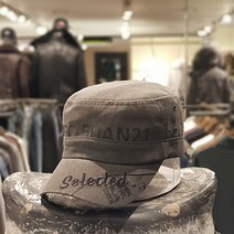 버커루 [2021신상특가전] [BUCKAROO JEANS] 공용 빈티지 워싱 레터링 반디컷 포인트 디테일 군모 2컬러